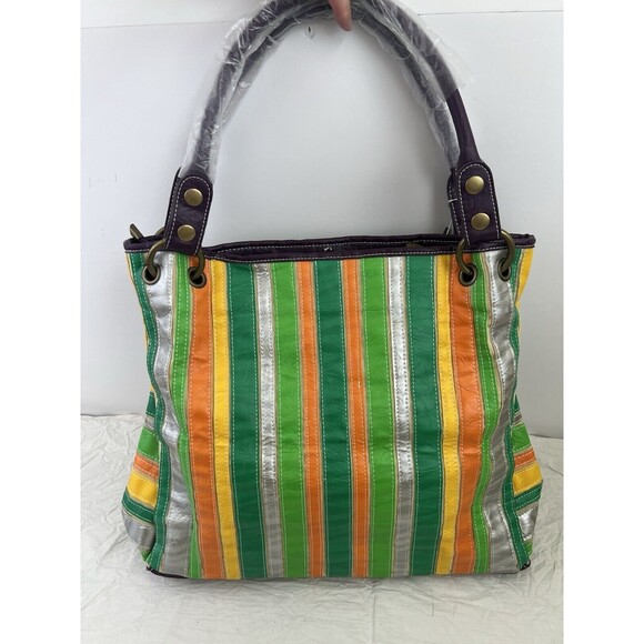 Vintage 90S Y2K‎ Candice Los Angeles Spring Summer Striped Shoulder Bag Purse - Picture 5 of 16